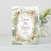 Pastel Joyful Wildflower bruiloft Save The Date (Staand voorkant)