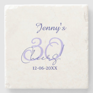 Pastel juicht 30ste verjaardag paars elegant naam stenen onderzetter