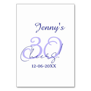 Pastel juicht 30ste verjaardag paarse elegante naa kaart