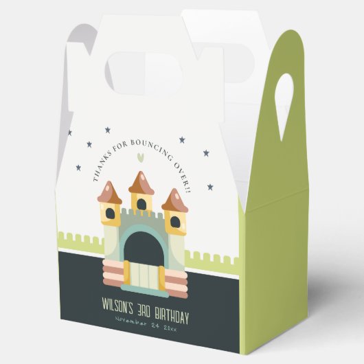 Pastel Jumping Castle Jump & Play Kids Birthday Bedankdoosjes (Geopend)