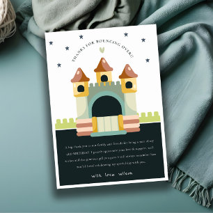 Pastel Jumping Castle Jump & Play Kids Birthday Bedankkaart