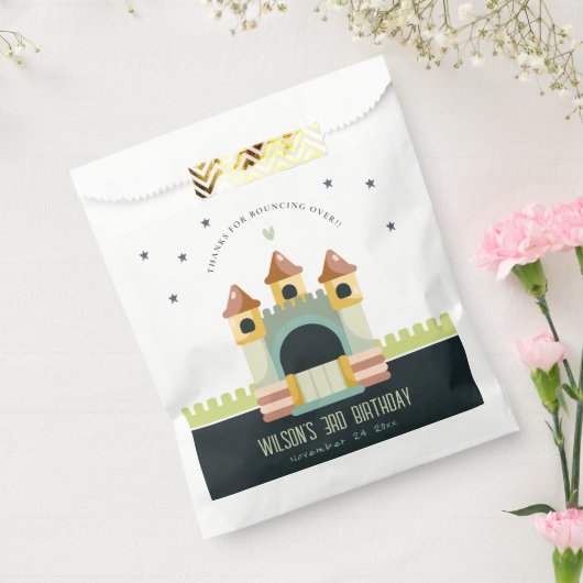 Pastel Jumping Castle Jump & Play Kids Birthday Bedankzakje (Gezegeld)
