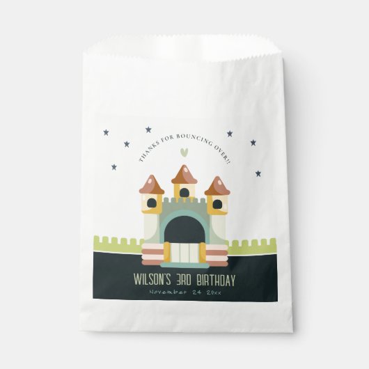 Pastel Jumping Castle Jump & Play Kids Birthday Bedankzakje (Voorkant)