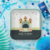 Pastel Jumping Castle Jump & Play Kids Birthday Papieren Bordje (Feest)