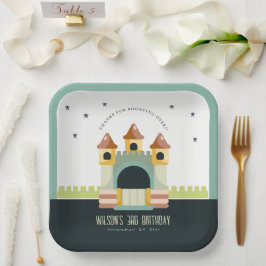 Pastel Jumping Castle Jump & Play Kids Birthday Papieren Bordje