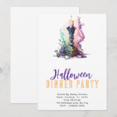 Pastel Kaars Rook Halloween Dinerfeest Kaart (Voorkant / Achterkant)
