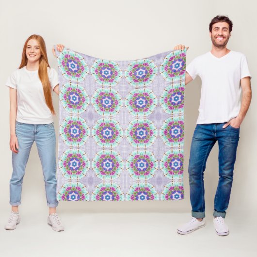 Pastel Kaleidoscoop Fleece Deken (In situ)