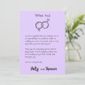 Pastel kalligrafie Dankkaart Lavendel Kaart (Staand voorkant)