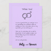 Pastel kalligrafie Dankkaart Lavendel Kaart (Voorkant / Achterkant)