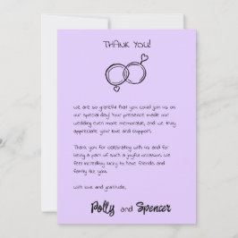 Pastel kalligrafie Dankkaart Lavendel Kaart