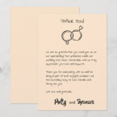 Pastel kalligrafie Dankkaartje Abrikoos Kaart (Voorkant / Achterkant)