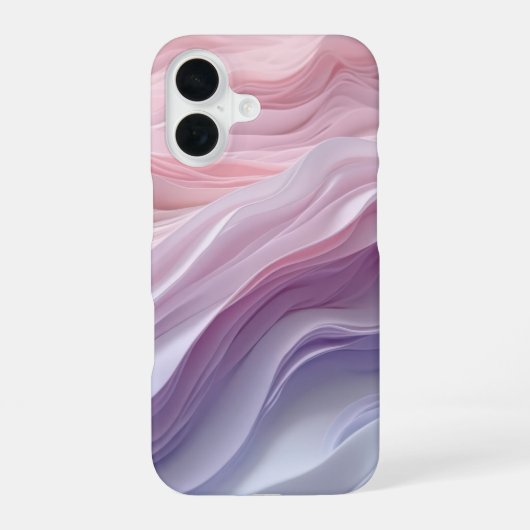 Pastel Kalmerend Golfpatroon iPhone 16 Hoesje (Achterkant)