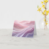 Pastel Kalmerend Golfpatroon Kaart (Gele Bloem)