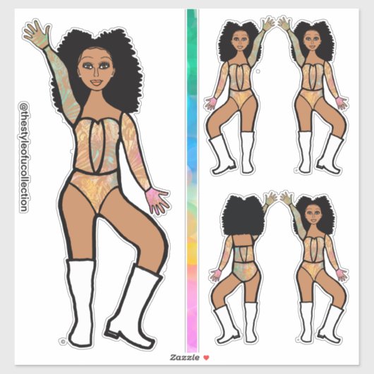 Pastel kant danser Stickers #2 (Vel)
