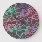 Pastel Kant Patroon Ronde Wandklok (Voorkant)