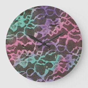 Pastel Kant Patroon Ronde Wandklok