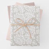 Pastel kant roze beige grijs inpakpapier vel (In situ)