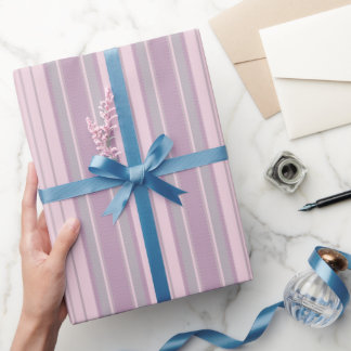 Pastel karmozijn, paars & grijs chevron strepen cadeaupapier