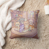 Pastel Kat Bibliotheek Vrienden Kussen (Deken)