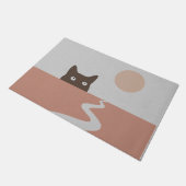 Pastel kat deurmat, roze decormat deurmat (Schuin)