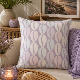Pastel Kaurischaalpatroon Lavendel Mauve Kussen