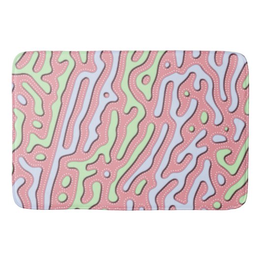Pastel Kawaii Abstract Kleurrijk Squiggle Design Badmat (Voorkant)