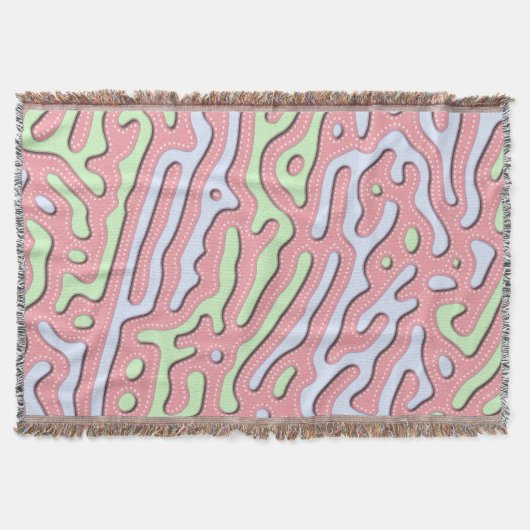 Pastel Kawaii Abstract Kleurrijk Squiggle Design Deken (Voorkant)