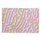 Pastel Kawaii Abstract Kleurrijk Squiggle Design Kussensloop (Achterkant-Links)