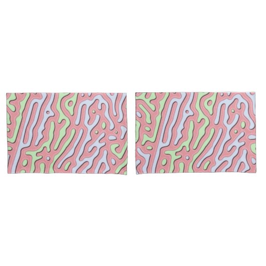 Pastel Kawaii Abstract Kleurrijk Squiggle Design Kussensloop (Voorkant-Set)