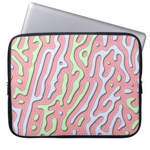 Pastel Kawaii Abstract Kleurrijk Squiggle Design Laptop Sleeve