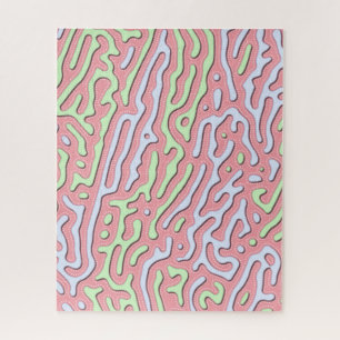 Pastel Kawaii Abstract Kleurrijk Squiggle Design Legpuzzel