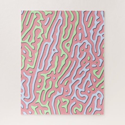 Pastel Kawaii Abstract Kleurrijk Squiggle Design Legpuzzel (Verticaal)