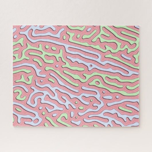 Pastel Kawaii Abstract Kleurrijk Squiggle Design Legpuzzel (Horizontaal)