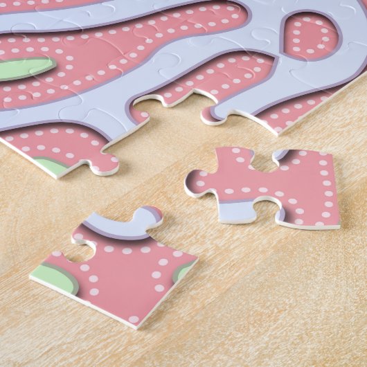 Pastel Kawaii Abstract Kleurrijk Squiggle Design Legpuzzel (Zijkant)