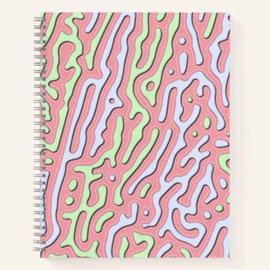 Pastel Kawaii Abstract Kleurrijk Squiggle Design Notitieboek (Voorkant)