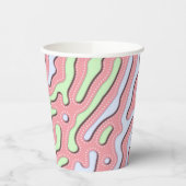 Pastel Kawaii Abstract Kleurrijk Squiggle Design Papieren Bekers (Links)