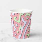 Pastel Kawaii Abstract Kleurrijk Squiggle Design Papieren Bekers (Rechts)