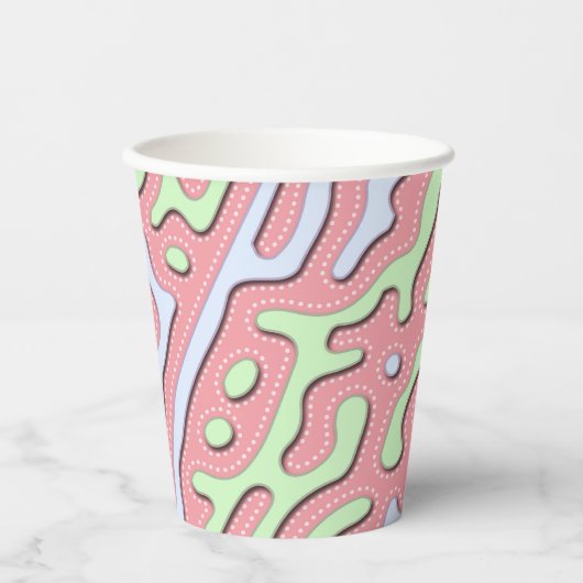 Pastel Kawaii Abstract Kleurrijk Squiggle Design Papieren Bekers (Voorkant)