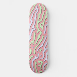 Pastel Kawaii Abstract Kleurrijk Squiggle Design Persoonlijk Skateboard