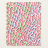 Pastel Kawaii Abstract Kleurrijk Squiggle Design Planner (Voorkant)