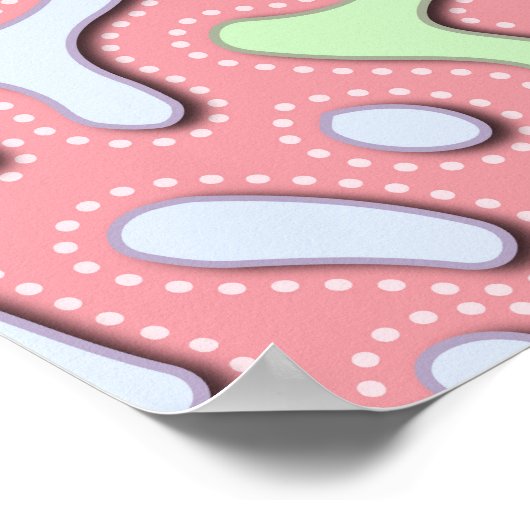 Pastel Kawaii Abstract Kleurrijk Squiggle Design Poster (Hoek)