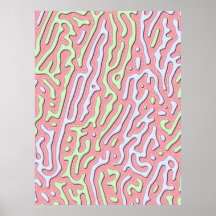 Pastel Kawaii Abstract Kleurrijk Squiggle Design