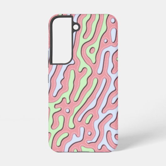 Pastel Kawaii Abstract Kleurrijk Squiggle Design Samsung Galaxy Hoesje (Achterkant)