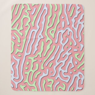 Pastel Kawaii Abstract Kleurrijk Squiggle Design Sherpa Deken