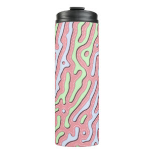 Pastel Kawaii Abstract Kleurrijk Squiggle Design Thermosbeker