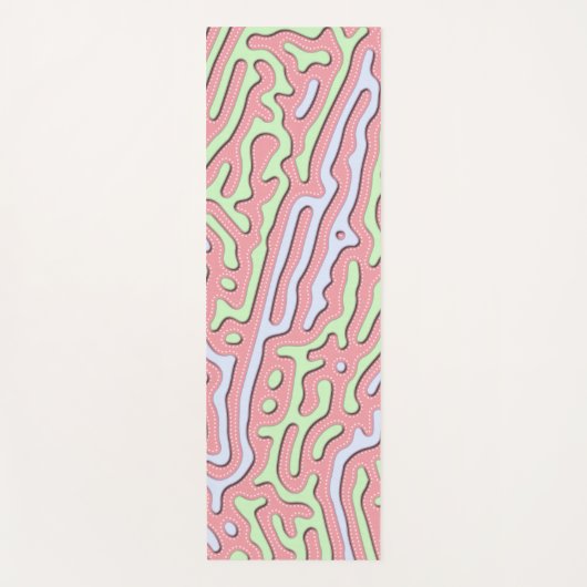 Pastel Kawaii Abstract Kleurrijk Squiggle Design Yogamat (Voorkant)