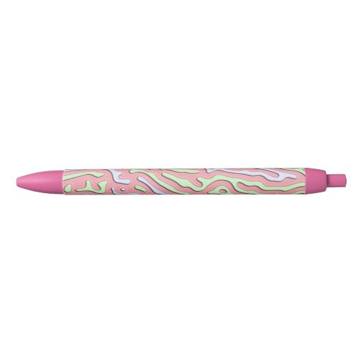 Pastel Kawaii Abstract Kleurrijk Squiggle Design Zwarte Inkt Pen (Voorkant)