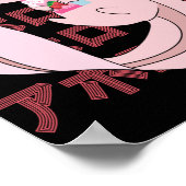 Pastel Kawaii Axolotl Strawberry Milkshake Japans Poster (Hoek)