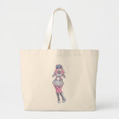 Pastel Kawaii Bunny Girl Furry Canvas tas (Voorkant)