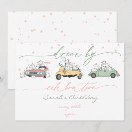 Pastel Kawaii Cats Surprise Celebration Parade Kaart